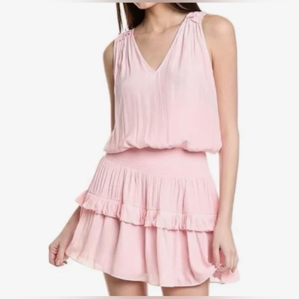 Ramy Brook Kiara Smocked Mini Dress in Candy Pink Women’s size Medium New w/ tag